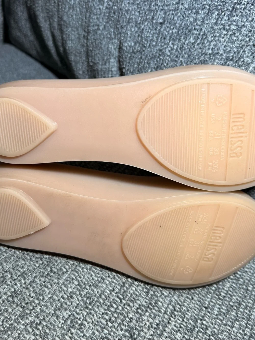 Mini Melissa Mel Dreamed rose Gold Butterfly Jelly Flats ballet Girls size 2